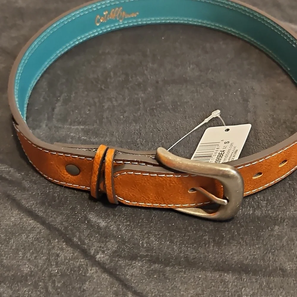 Catchfly Studio Girls Sz. Small Western Leather Belt With Arrow Design